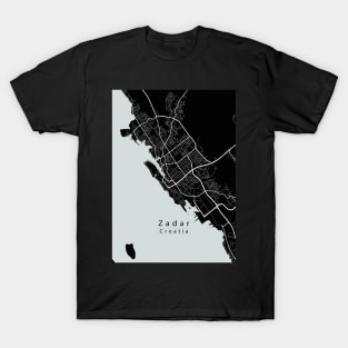 Zadar Coratia City Map dark T-Shirt